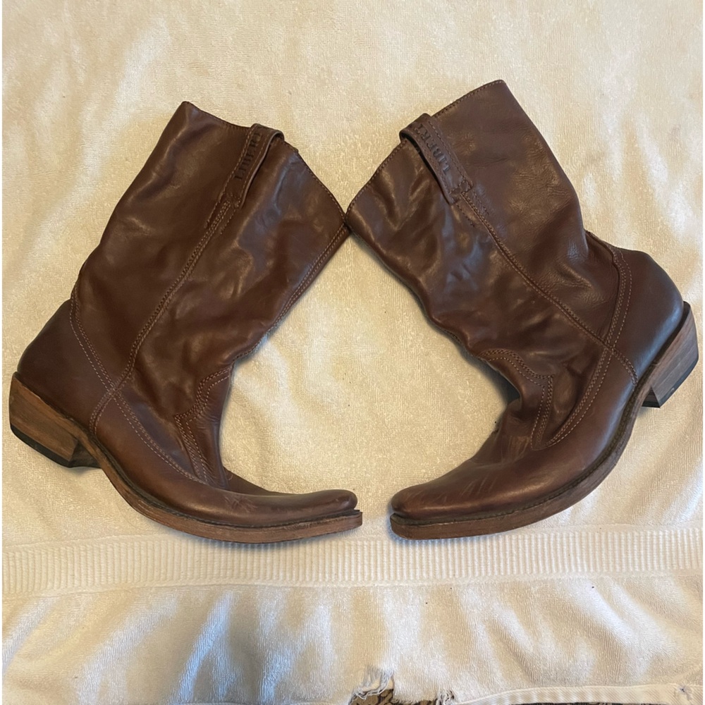 Men's Liberty Black Toscano Leather Boots Sz 8.5